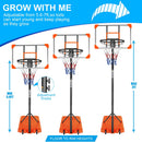 Kids Basketball Hoop Adjustable 5.6-7ft with Wheels