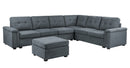 Isla - Fabric Sectional Sofa With Ottoman by HouseOfZazla