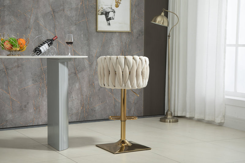 COOLMORE Vintage Bar Stools with Back and Footrest Counter Height Dining Chairs 2PC/SET