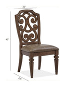 Wood Dining Side Chairs Traditional Upholstered Seat Pair
