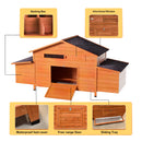 70" Large Wooden Chicken Coop with 2 Nesting Boxes by HouseOfZazla