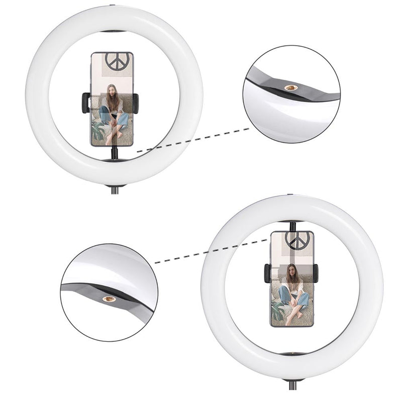 Yescom 10" Travel Ring Light Dimmable Selfie Light w/ Phone Holder