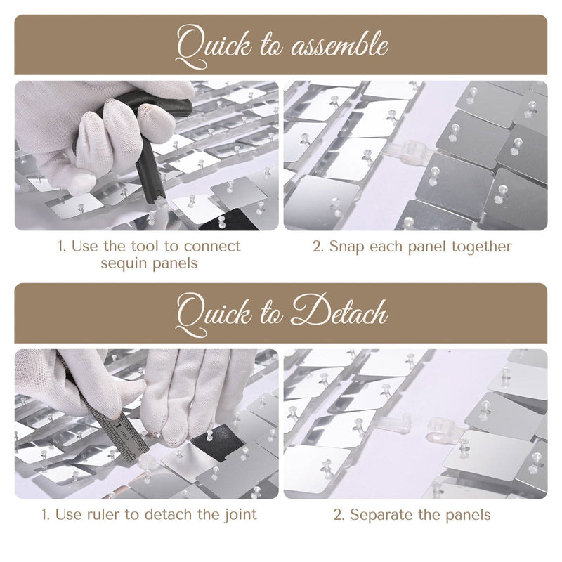 Yescom 10'x8' Sequin Shimmer Wall Backdrop (Sturdy Stand Included)