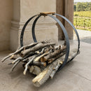 Whiskey & Wine Barrel Hoop Baskets — Hand-Bent Staves, Set of 2