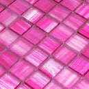 Fuchsia Pink 11x11 Glossy Matte Square Glass Mosaic Tile (5 pack, 4.43 sq ft/case)