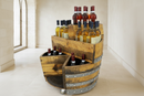 Whiskey & Wine Barrel Minibar Cabinet — Door Shelf, Reclaimed Oak