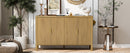 U_STYLE Modern 57.5" Stripe Door Storage Cabinet