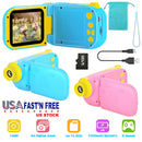 Kids Digital Camera Child Video Camera Children Camcorder Christmas Toy Birthday Gifts with 2.4in Screen 4X Digital Zoom 5 Games 32G MMC Card for 3-10