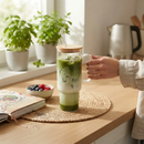 Glass 40 oz. Tumbler with Bamboo Lid, Handle & Straw - Clear by creativegiftsdirect