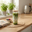 Glass 40 oz. Tumbler with Bamboo Lid, Handle & Straw - Clear by creativegiftsdirect