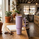 40 oz. Stainless Steel Modern Tumbler with Handle & Straw - Lavender by creativegiftsdirect