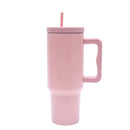 40 oz. Stainless Steel Modern Tumbler with Handle & Straw - Pink by creativegiftsdirect