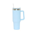 40 Oz Stainless Steel Tumbler with Handle & Straw - Light Blue by creativegiftsdirect