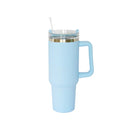 40 Oz Stainless Steel Tumbler with Handle & Straw - Light Blue by creativegiftsdirect