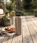 36 Oz Stainless Steel Twist-Off Cap Water Bottle- Silver