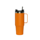 30 Oz Stainless Steel Tumbler with Handle & Straw - Orange