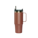 30 Oz Stainless Steel Tumbler with Handle & Straw - Rose