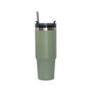 30 Oz Stainless Steel Tumbler with Straw - Sage Green by creativegiftsdirect