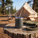 12 Oz Stainless Steel Travel Mug with Handle - Grey