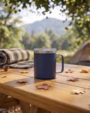 12 Oz Stainless Steel Travel Mug with Handle - Navy