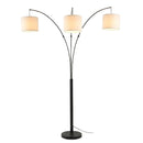 Royal - 3 Arm Arc Floor Lamp, Oil Rubbed Bonze With Linen Shade, 4 Way Rotary Switch - Oil-Rubbed Bronze by HouseOfZazla