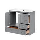 Shaker Free Standing Bathroom Vanity Cabinet & Sink, Soft Close Drawers, Soft Close Doors by HouseOfZazla