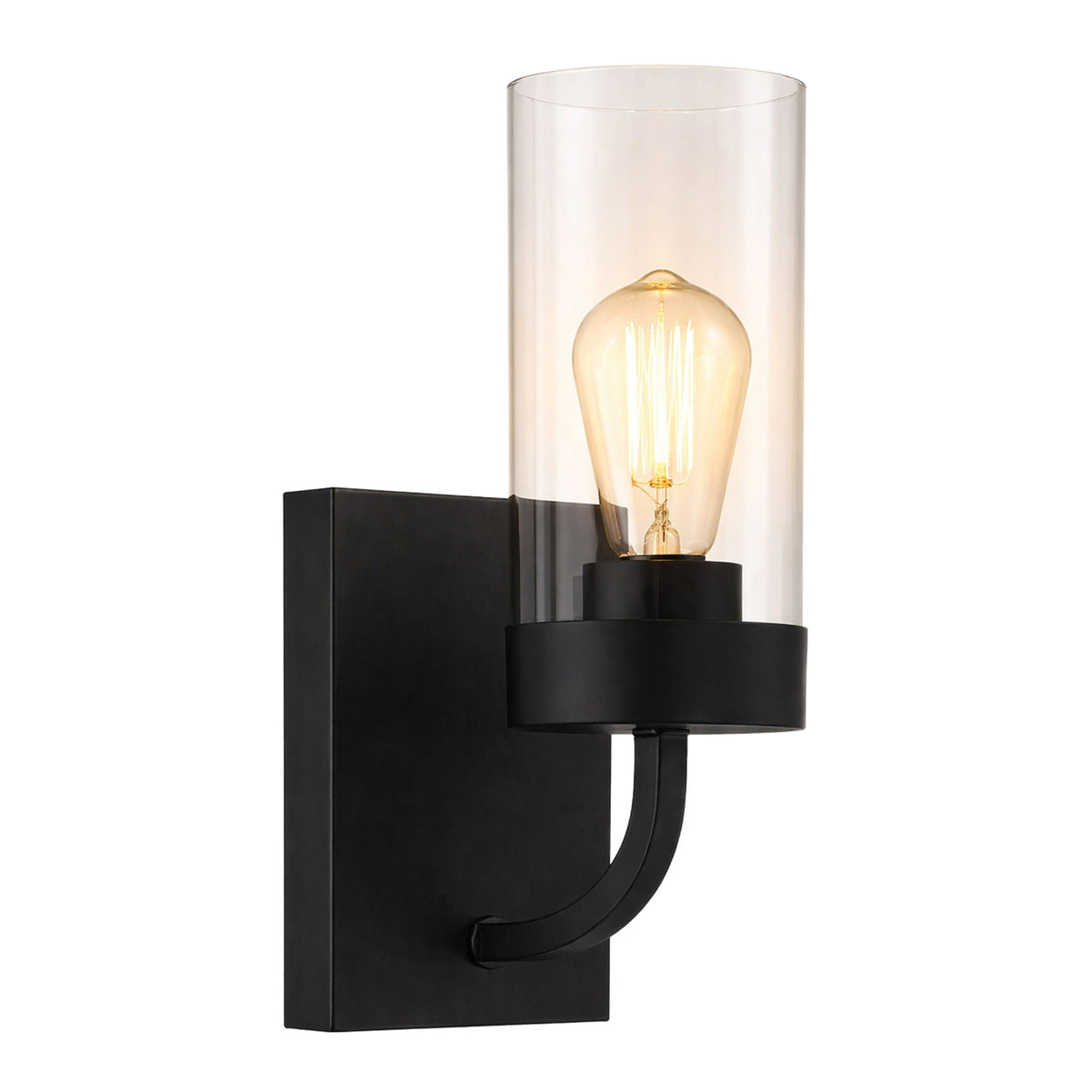 Zephyr - Single Light Sconce - Black / Clear, photo 2 of 11