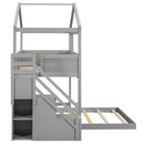 House Style Bunk Bed With Storage Staircase And board by HouseOfZazla