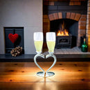 Toasting Goblets With Heart Shaped Separating Base & Stem by creativegiftsdirect