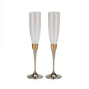 Hammered Gold Band Champagne Flutes Set by creativegiftsdirect