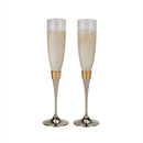 Hammered Gold Band Champagne Flutes Set by creativegiftsdirect