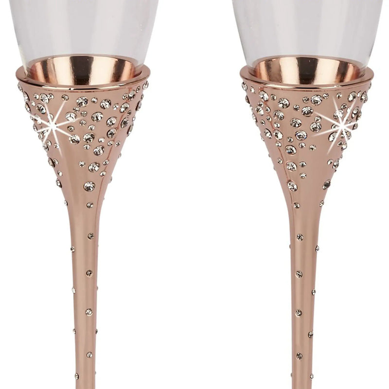Galaxy Rose Gold Champagne Flutes Set, photo 3 of 6