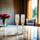 Galaxy Rose Gold Champagne Flutes Set by creativegiftsdirect