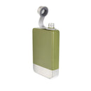 8 oz Green Stainless Steel Flask with Silver Bottom by creativegiftsdirect