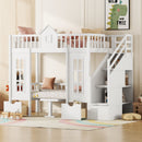 Twin Over Twin Bunk Bed With Changeable Table, Bunk Bed Turn Into Upper Bed And Down Desk by HouseOfZazla