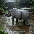 27.5" Large Realistic Rhinoceros Garden Statue