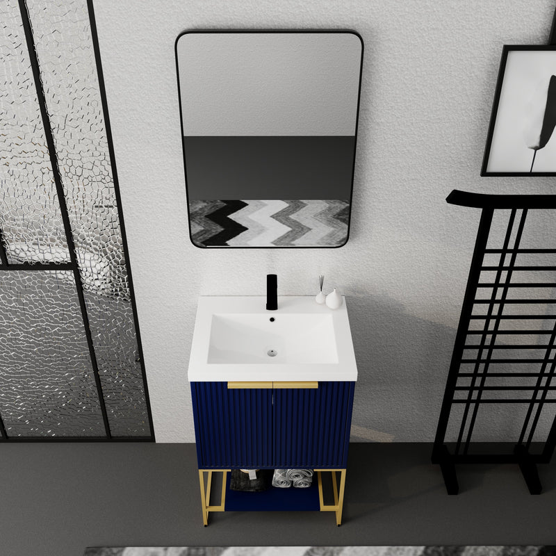 24 Inch Freestanding Bathroom Vanity With Resin Basin, 24x18