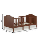 2-in-1 Classic Convertible Wooden Toddler Bed with 2 Side Guardrails for Extra Safety by LJGDeals