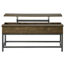 Lift Top Coffee Table With Adjustable Height - Brown