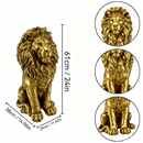 24" Lion Statue - Resin Outdoor Guardian Sculpture