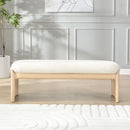 Footstool With Soft Cushion For Living Room - Beige / Natural by HouseOfZazla