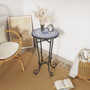 Patio Side Table, Blue+Black by HouseOfZazla