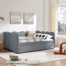 Gingham Daybed With USB Charging Port, Wave-Shaped Design by HouseOfZazla