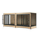 Dog Crate Furniture with Two Combined Rooms