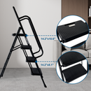 4 Step Folding Steel Ladder with Anti-Slip Pedals and Handrail by HouseOfZazla