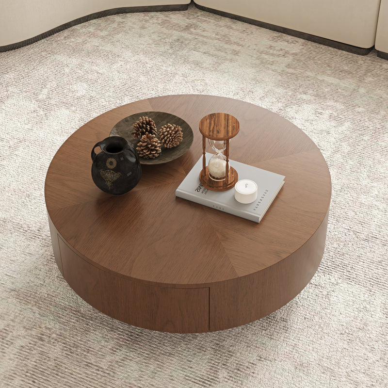 35.43 Inch Drum Shaped Round Coffee Table, photo 3 of 10