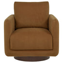 Iris Fabric Upholstered Swivel Accent Chair Rust