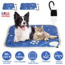 Pet Heating Pad Electric Dog Cat Heating Mat Waterproof Warming Blanket with 86-141  Adjustable Temperature 0-12 Timer Digital Display Chewing-resista