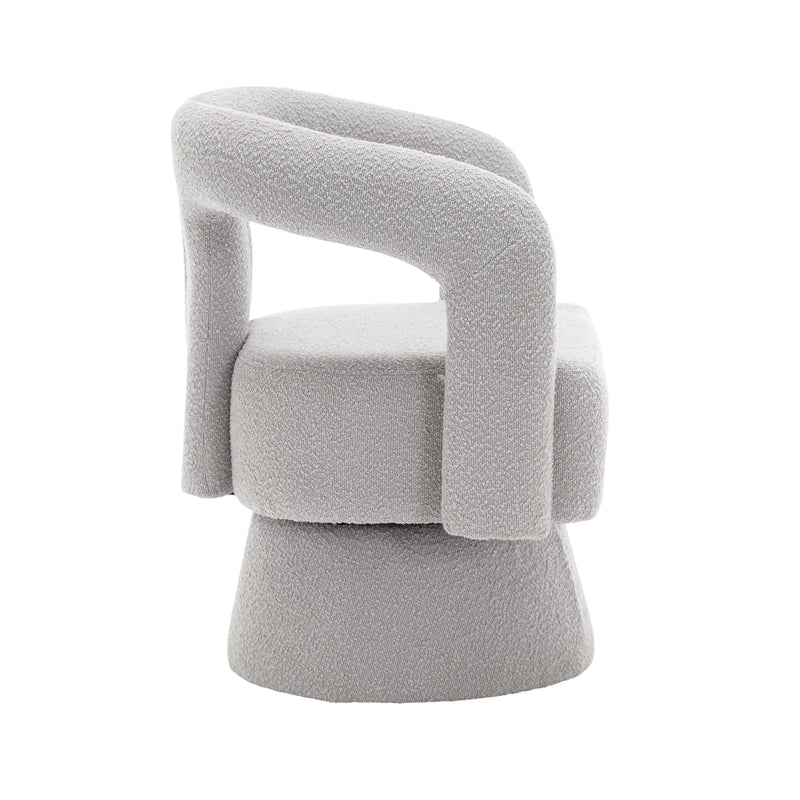 360 Degree Swivel Cuddle Barrel Accent Chairs, Round Armchairs with Wide Upholstered, Fluffy Fabric Chair for Living Room, Bedroom, Office, Waiting Rooms