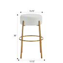 30" Tall, Round High Bar Stools, Set of 2 - Contemporary upholstered dining stools for kitchens, coffee shops and bar stores - Includes sturdy hardware support legs